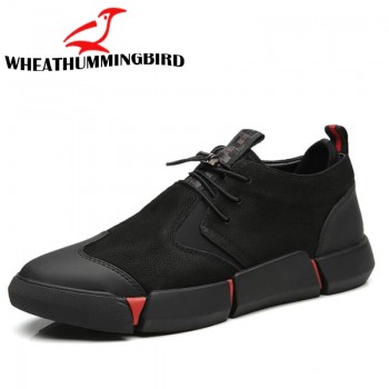 NEW Brand  High quality  all Black Mens leather casual shoes Fashion Breathable Sneakers  fashion flats   LG-11