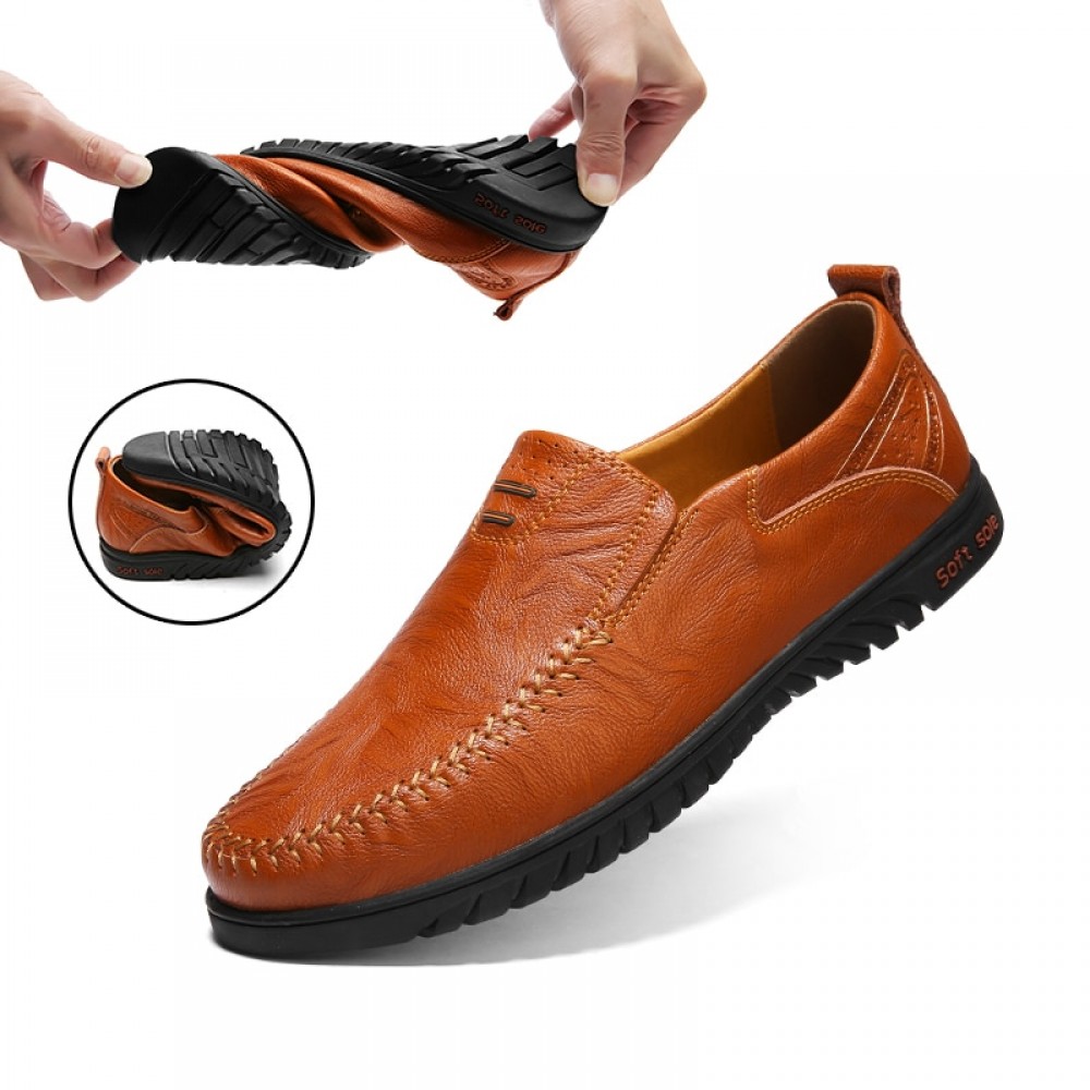 Men Shoes Genuine leather Comfortable Men Casual Shoes Footwear Chaussures Flats For Men Slip On Lazy Shoes Zapatos Hombre