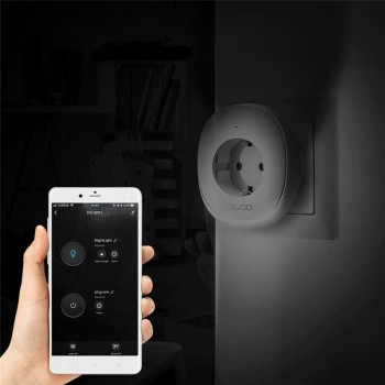 DIGOO DG-SP01 Dual USB Interface EU Plug Smart WiFi Socket with LED Night Light APP Remote Control Work with Amazon Alexa Google