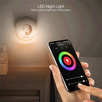 DIGOO DG-SP01 Dual USB Interface EU Plug Smart WiFi Socket with LED Night Light APP Remote Control Work with Amazon Alexa Google