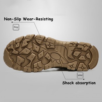 VESONAL Cow Suede Leather Work Safety Male Sneakers Shoes For Men Adult Non-Slip Casual Military Army Autumn Patchwork Footwear