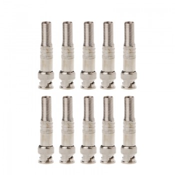 10Pcs BNC Male Plug Connector To Screw For RG-59 Coaxical Cable CCTV Camera
