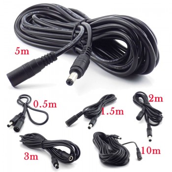 Female to Male Plug CCTV DC Power Cable Extension Cord Adapter 12V Power Cords 5.5mmx2.1mm For Camera Power Extension Cords