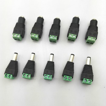 Gakaki 5 pairs Coax Cat5 To Bnc DC Male + female Connector plug adapter Coax Av BNC UTP for CCTV camera Video Balun Connector