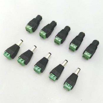 Gakaki 5 pairs Coax Cat5 To Bnc DC Male + female Connector plug adapter Coax Av BNC UTP for CCTV camera Video Balun Connector