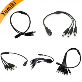 Yumiki 1pcs 1 DC Female To 2/3/4/5/8 Male plug Splitter Plug Cable 5.5mm*2.1mm 12V DC Power Supply Connector Cable