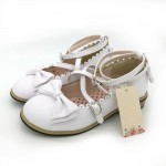 Dropshipping Lolita Shoes Women Flats Low Round with Cross Straps Bow Cute Girls Princess Tea Party Shoes Students Lovely Shoes
