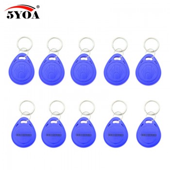 100pcs Blue RFID 125 khz EM4100 Key Tag Keyfobs Ring Chip Keytab TK4100 Tags 125khz Read Only