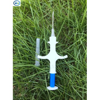 200pcs/lot 134.2KHz ISO FDX-B Animal Dogs 1.25*7mm Pet Microchips Transponder Syringe animal Id Implantable Syringe injector