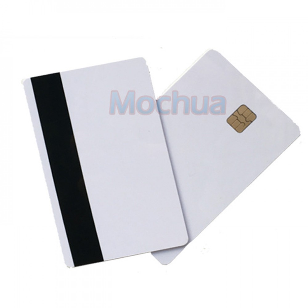Contact SLE4442 Chip ISO7816 PVC Smart IC Card with 2750oE Hi Co Mag-stripe -10pcs