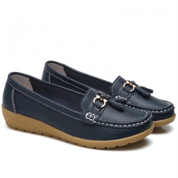 Women Ballet Shoes Flats Cut Out Leather Breathbale Moccains Women Boat Shoes Ballerina Ladies Shoes