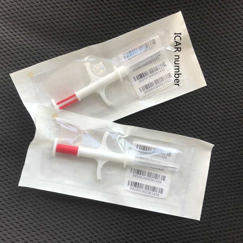 READELL Free Shipping  Pet Microchips 1.4x8mm ISO11784/785 FDX-B cat dog,snake syringe EM4305 fish microchip