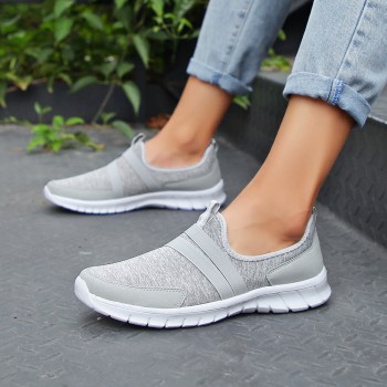 2019 Spring women sneakers shoes women Breathable Mesh shoes ballet flats ladies slip on flats loafers shoes Plus size 41 42