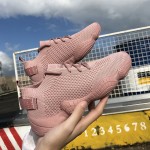 Luxury Womens Shoes Casual Fashion Sneaker Flat Platform Flyknit Stretch Fabric Ladies Shoes 2018 New Mesh Lace-up High Quality