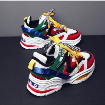 35-44 Size Womens Fashion Casual Thick Soled Female Lace Up Platform sneaker shoes Lovers High Quality Sneakers Shoes LH-18