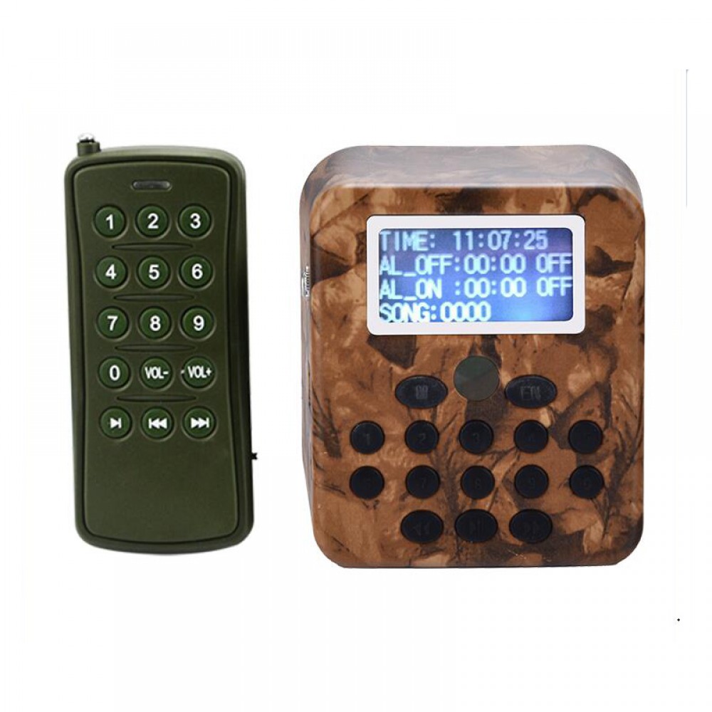Long Range MP3 Player Camouflage Color for Outdoor 300-500m Remote Control amp; 50W Speaker Reach 2km amp; 210 Bird Songs Included