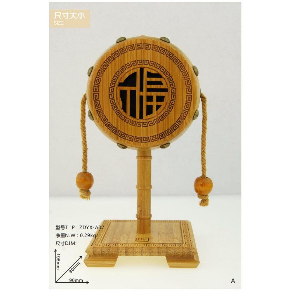 Bluetooth Speaker Bamboo Material Rattle Shape Wireless Sound Box Bass HIFI Music Subwoofer with Microphone and handmade craft