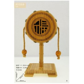 Bluetooth Speaker Bamboo Material Rattle Shape Wireless Sound Box Bass HIFI Music Subwoofer with Microphone and handmade craft