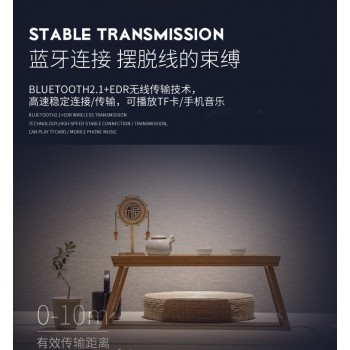 Bluetooth Speaker Bamboo Material Rattle Shape Wireless Sound Box Bass HIFI Music Subwoofer with Microphone and handmade craft