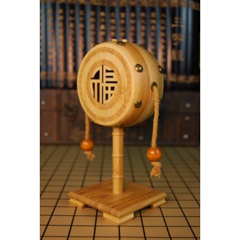 Bluetooth Speaker Bamboo Material Rattle Shape Wireless Sound Box Bass HIFI Music Subwoofer with Microphone and handmade craft