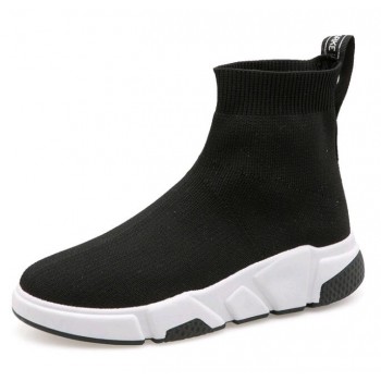2018 new style  Autumn Winter WOMens Fashion Slip On Shoes High Top Casual Fly Weave High Top Sock Warm Shoes