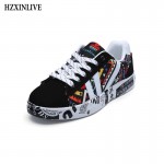 HZXINLIVE 2018 Autumn Woman Flat Casual Shoes Couple Shoes Lovers Printing Fashion Ladies Vulcanized Shoes zapatos de mujer Wild