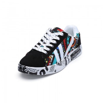 HZXINLIVE 2018 Autumn Woman Flat Casual Shoes Couple Shoes Lovers Printing Fashion Ladies Vulcanized Shoes zapatos de mujer Wild