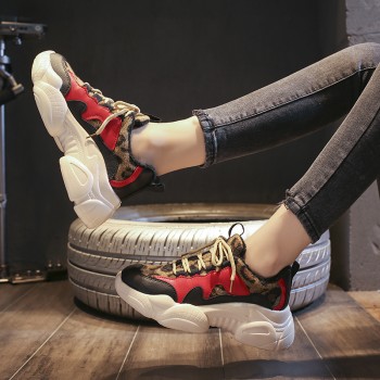 Kjstyrka 2018 new leopard mixed colors plush Fashion high quality women sneakers winter tenis feminino ladies wedges espadrilles