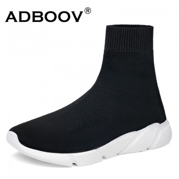 ADBOOV High Top Men Women Sneakers Knit Vamp Breathable Dad Shoes Ankle Sock Boots Woman Black Sapato Feminino