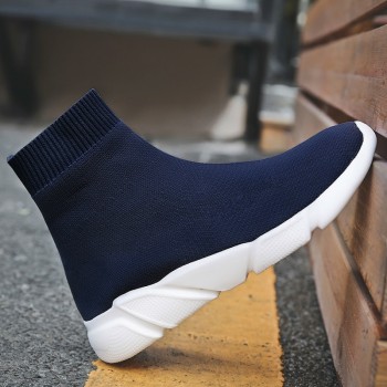 ADBOOV High Top Men Women Sneakers Knit Vamp Breathable Dad Shoes Ankle Sock Boots Woman Black Sapato Feminino