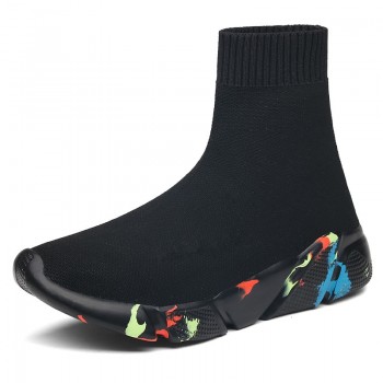 ADBOOV High Top Men Women Sneakers Knit Vamp Breathable Dad Shoes Ankle Sock Boots Woman Black Sapato Feminino