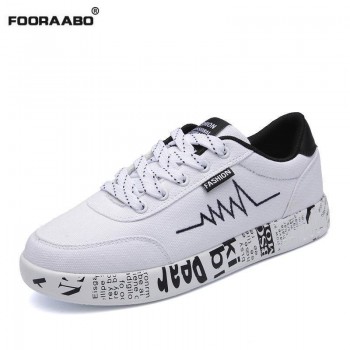 New 2018 Spring Women Shoes Black Sneakers Female Lace-up Women Casual Shoes Breathable Walking Canvas Shoes Women Graffiti Flat