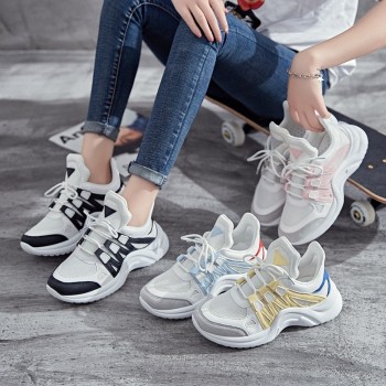 Fujin Brand 2019 Breathable Mesh Women Casual Shoes Vulcanize Female Fashion Sneakers Lace Up High Leisure Footwears 11.11
