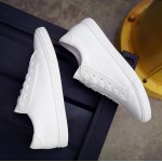 2016 New Spring and Summer With White Shoes Women Flat Leather Canvas Shoes Female White Board Shoes Casual Shoes Female