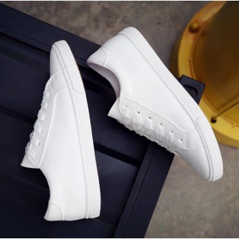2016 New Spring and Summer With White Shoes Women Flat Leather Canvas Shoes Female White Board Shoes Casual Shoes Female