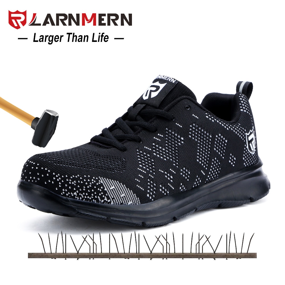 LARNMERN Steel Toe Safety Shoes For Men Lightweight Anti-smashing Anti-piercing Construction Work Footwear Breathable Sneakers