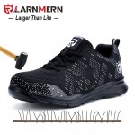 LARNMERN Steel Toe Safety Shoes For Men Lightweight Anti-smashing Anti-piercing Construction Work Footwear Breathable Sneakers