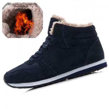 Men Boots Men Winter Shoes Plus Size 35-46 Warm Ankle Botas Hombre For Leather Winter Boots Shoes Men Plush Winter Sneakers Mens