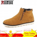 REETENE Winter Boots Men 2018 Warm Snow Boots Men Casual Snow Boots Men Plush Zipper Winter Shoes Men Slip On Fur Male Shoes