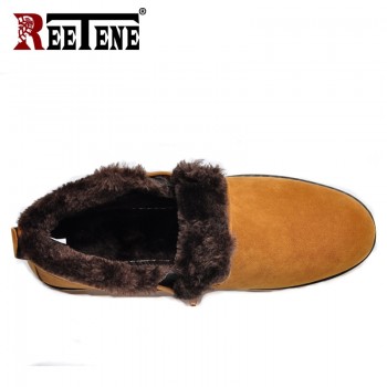 REETENE Winter Boots Men 2018 Warm Snow Boots Men Casual Snow Boots Men Plush Zipper Winter Shoes Men Slip On Fur Male Shoes