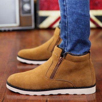 REETENE Winter Boots Men 2018 Warm Snow Boots Men Casual Snow Boots Men Plush Zipper Winter Shoes Men Slip On Fur Male Shoes