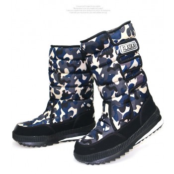 Men Boots platform snow boots for men thick plush waterproof slip-resistant winter shoes Plus size 36 - 47 2018 Winter