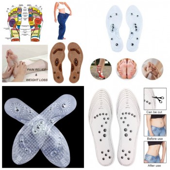 1 Pair Women Men Silicone Insole Magnetic Therapy Anti Fatigue Health Care Massage Insoles WML99