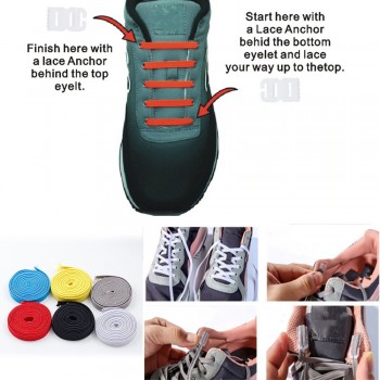 Elastic No Tie Shoelaces Sports Trainer Running Athletic Sneaks Shoe laces DIY Easy Shoe Rope String