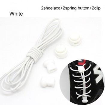 Shoelaces Unisex Elastic Shoe Laces For Men Women All Sneakers Fit Strap Sport Shoes Reflective Buckle lazy lock laces white