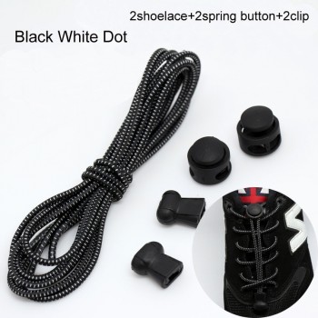 Shoelaces Unisex Elastic Shoe Laces For Men Women All Sneakers Fit Strap Sport Shoes Reflective Buckle lazy lock laces white