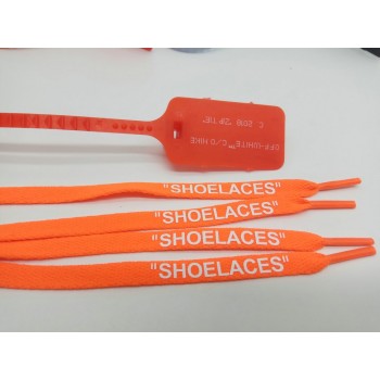 vieruodis Printing SHOELACES Black White Orange Green OW Signed  Shoelaces Bootlaces For Off Shoes Oval Rope Laces