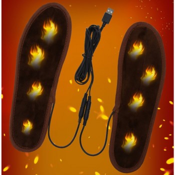data line + insoles Men Women New USB Electric Powered Plush Fur Heating Insoles Winter Keep Warm Insole Heated insole Unisex