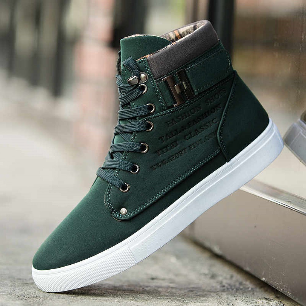 Mens Vulcanize Shoes Men Spring Autumn Top Fashion Sneakers Lace-up High Style Solid Colors Man Flat Sneaker Homme Boy Shoes