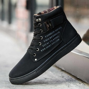 Mens Vulcanize Shoes Men Spring Autumn Top Fashion Sneakers Lace-up High Style Solid Colors Man Flat Sneaker Homme Boy Shoes